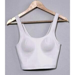 PINK Victoria’s Secret Lightweight Longline Sports Bra Cream Athleisure Size S